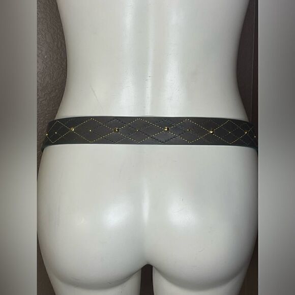 MICHAEL KORS leather with gold accents brown and green belt - Picture 4 of 7